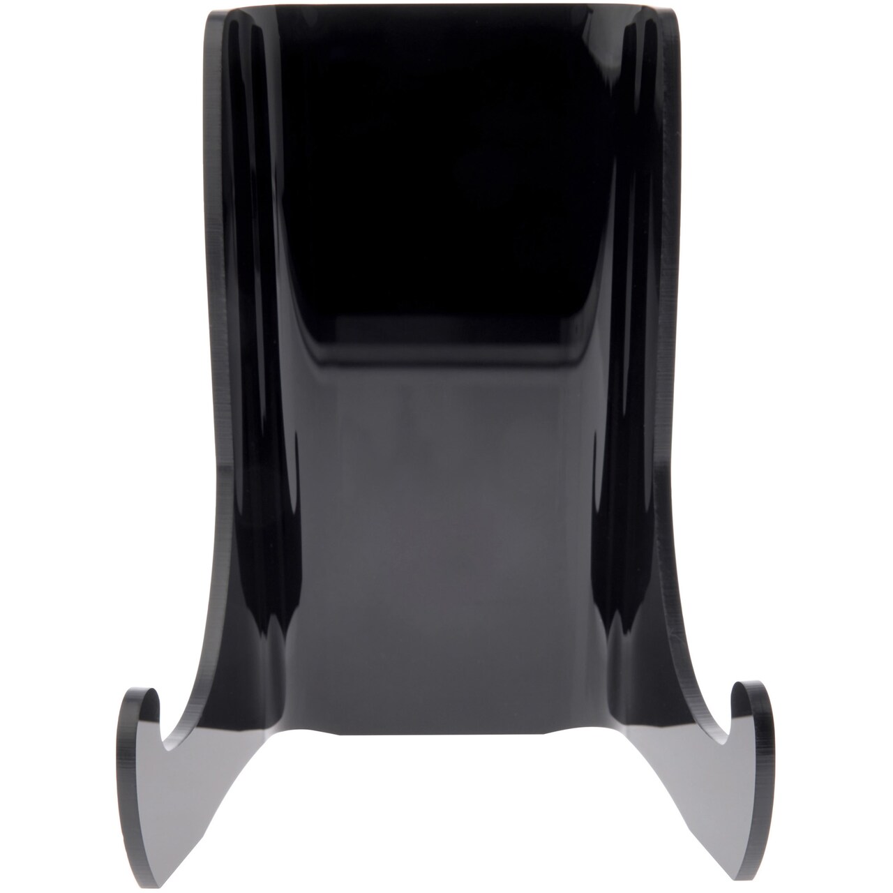 Plymor Black Acrylic Flat Back Easel With Shallow Support Ledges, 4.5" H x 3.375" W x 2.75" D